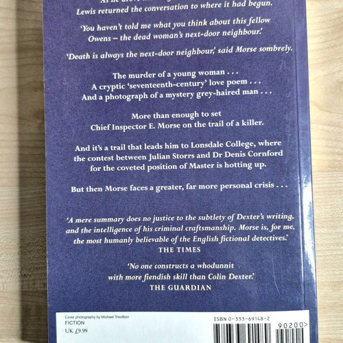 Colin Dexter Death Is Now My Neighbour book like new