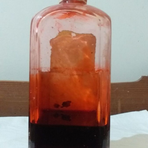 Pelikan ink bottle used, half liter, red