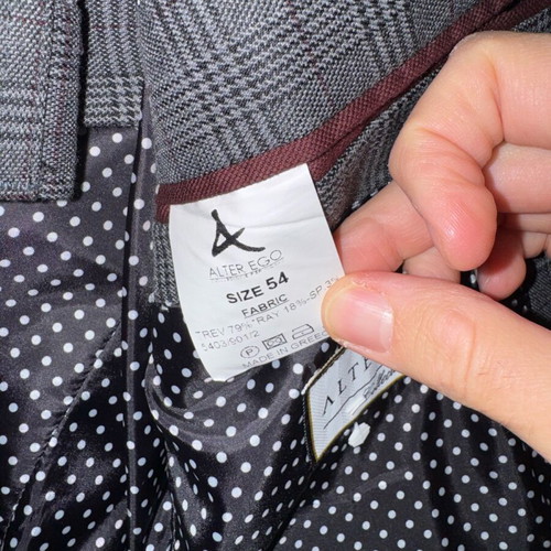 Checked suit set N54 Alter Ego Greek production like new, gray