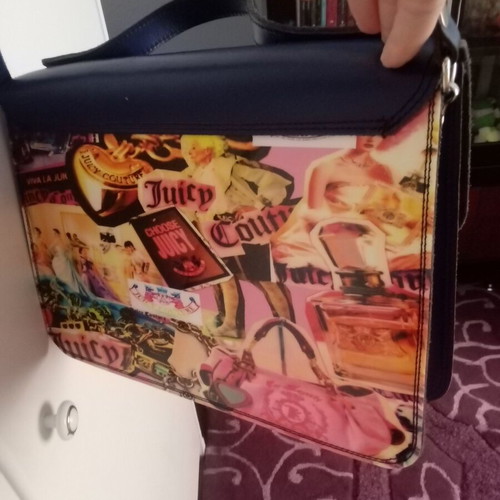 Juicy Couture shoulder bag used, blue with multicolor details