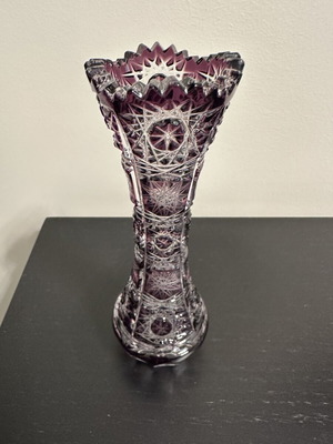 Caesar Crystal Bohemian Βάζο καινούργιο, μελιτζανί