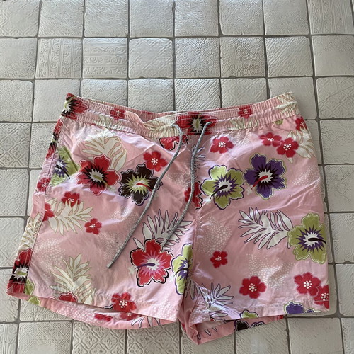 Vilebrequin swim shorts used, pink floral, size XXL, broken elastic