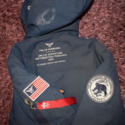 Alpha Industries Polar men's parka jacket size S used, blue