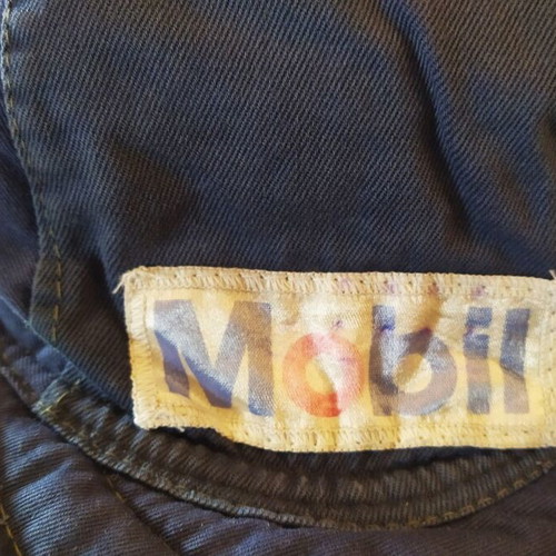 Jockey Mobil hat used, blue, 1980s vintage