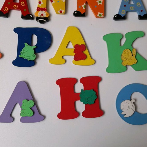 Wooden letters set colored, like new