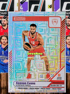 Κάρτα Press Proof Evans Olympiacos Donruss Euroleague 2024-25 καινούργιο