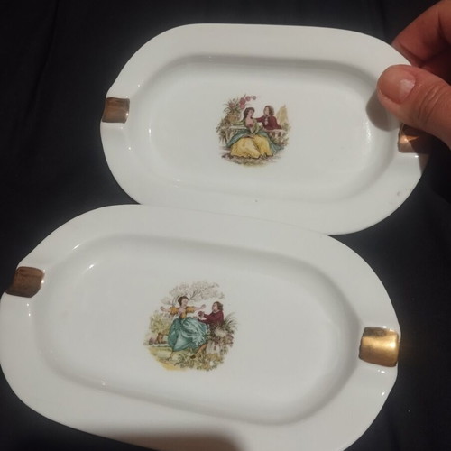 Porcelain ashtrays used, set of 2