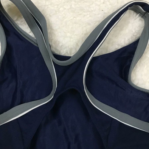 Arena one piece swimsuit used for girls age 11-12 white and blue