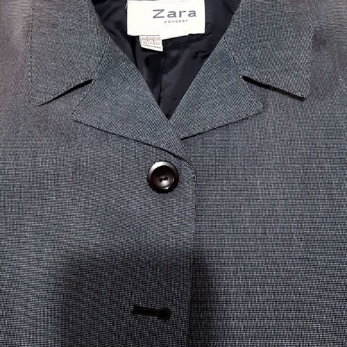 Zara jacket Large/40 gray thin checkered, like new