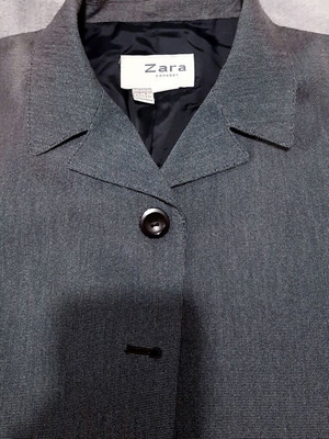 Zara jacket Large/40 gray thin checkered, like new