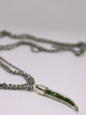 Διπλό Unisex Κολιέ από Ανοξείδωτο Ατσάλι Καινούργιο με Τεραριούμ