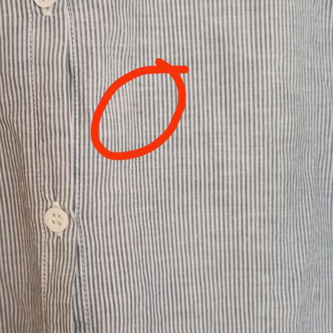 Philosophy shirt medium striped gray white used with small stain
