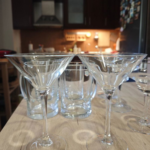 Beer, Martini and Champagne Glasses new, mixed set