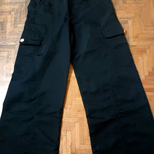 Pinko black pants with gold buttons, loose fit, size S