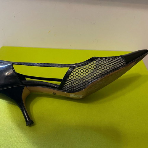 Kalogirou black patent leather pumps with mesh, like new, size 38 EU
