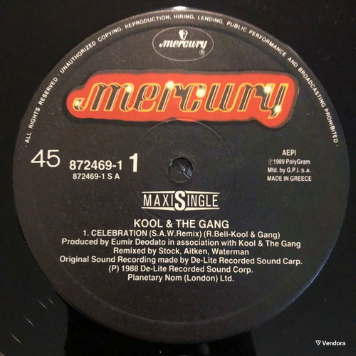 Vinyl Kool & The Gang Celebration 1988 Remix 12" 45 RPM Disco Record Used