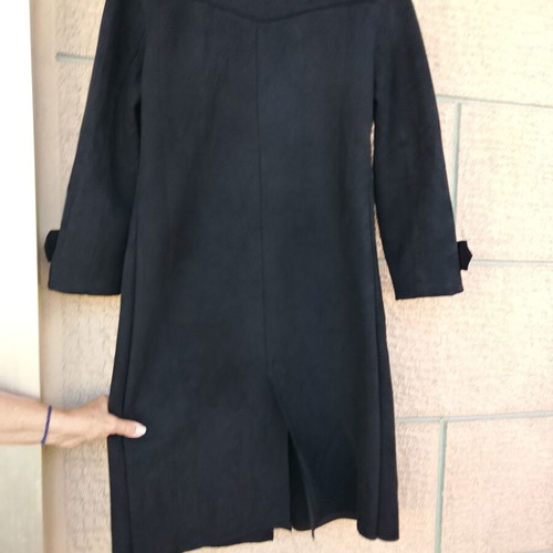 Liang Qi women's black double-breasted coat, size M