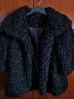 Γυναικείο πανωφόρι μπουκλέ με ¾ μανίκι μαύρο Anel σαν καινούργιο