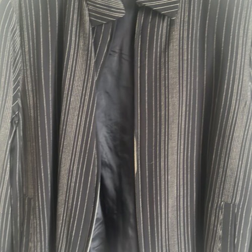 Summer jacket used with zipper, medium, black-white with thin stripes