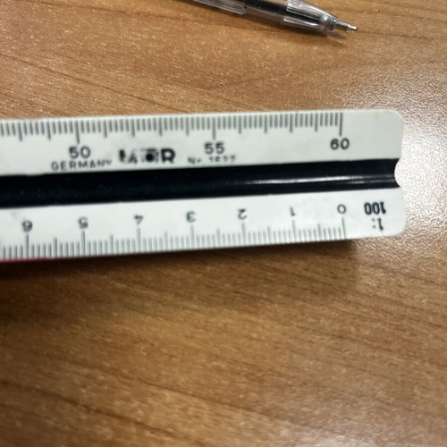 30 cm 100 scale protractor, 3D