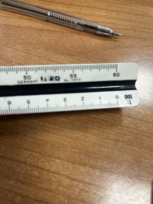 30 cm 100 scale protractor, 3D