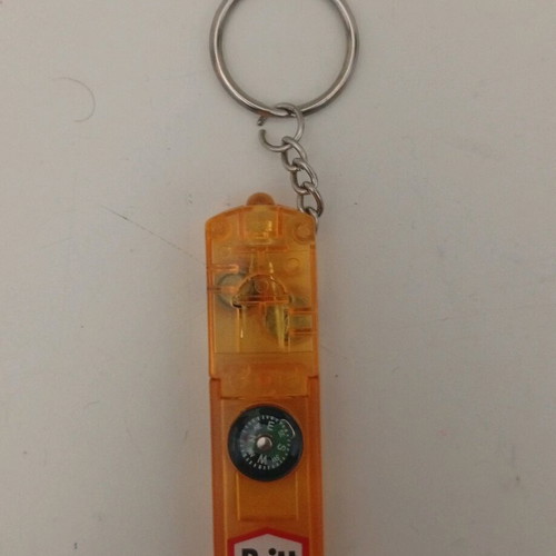 Pritt Stick Key Chain Whistle LED Flashlight Compass used