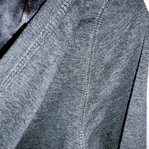 Cropped sweatshirt gray with satin hood refurbished, size XS-S