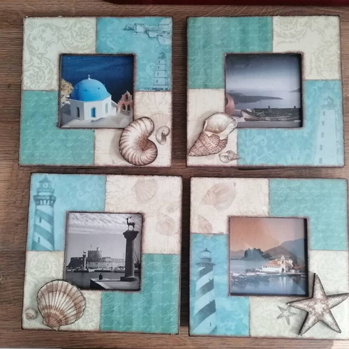 Photo frames new, pack of 4 with beautiful summer designs