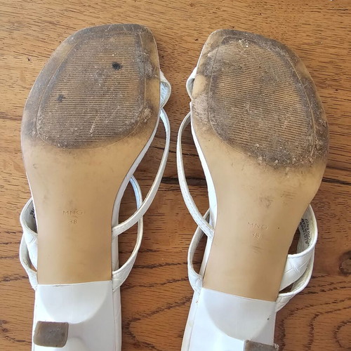 Mango mules used white croc-effect ecological leather size 38