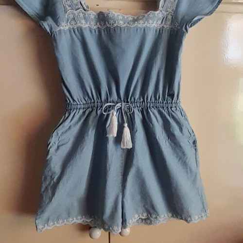Pepe Jeans denim romper shorts, turquoise, size S