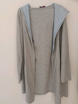 Lipsy grey long cardigan with hood like new, size M