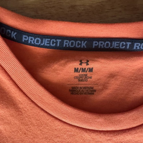Under Armour The Rock Project T-shirt like new, orange, size M