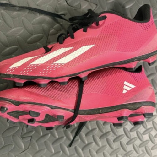Adidas football shoes used, pink with black details
