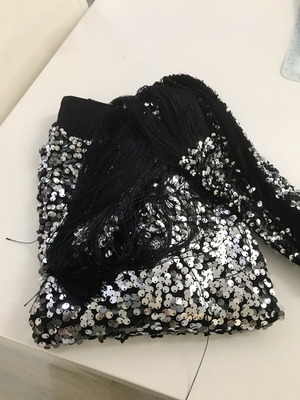 Zara blouse with sequins and scarf belt, like new