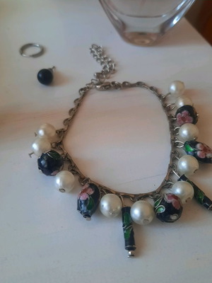 Bracelet like new with intricate black and white stones