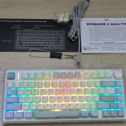 Gaming Aula F75 Mechanical Keyboard Wireless RGB Hot-Swap