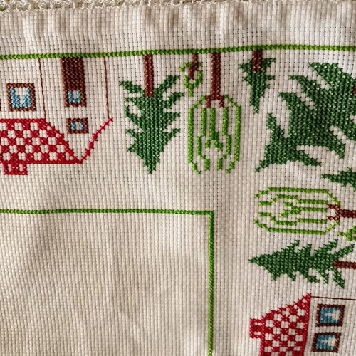 Handmade embroidered tablecloth cross-stitch, new