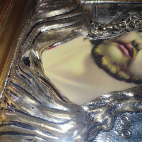 The Bridegroom Silver 925 and 24K Gold Icon, New, 43x34 cm
