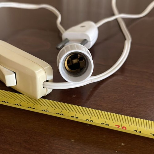 Cable with switch and E14 socket used, 90cm length