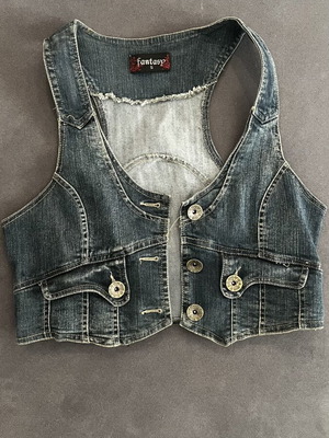 Denim vest Fantasy like new, size S, blue