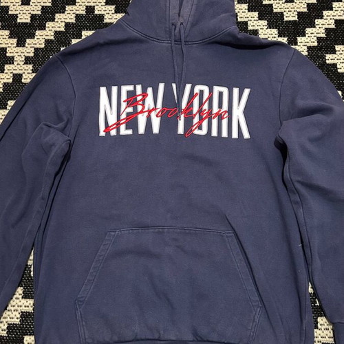 Men's blue hoodie with print H&M used