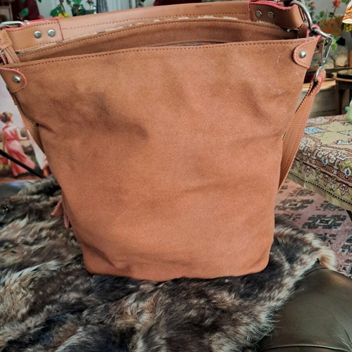 Pierro bag made of eco leather like new, tan with leopard print