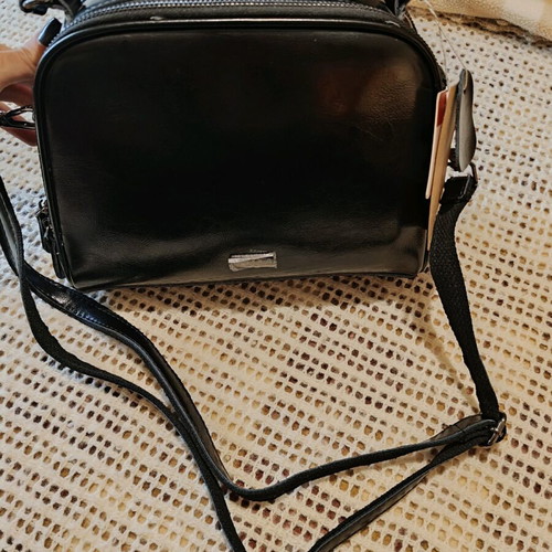 Doca black leather women's handbag new