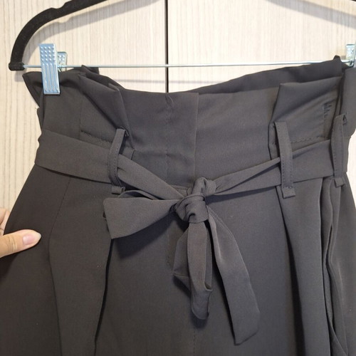 Don't Speak High-Waisted Black Paperbag Trousers with Belt, Size M
