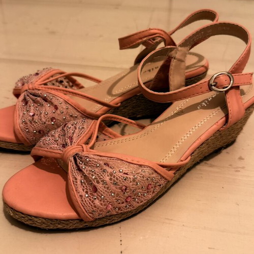 Platform sandals used, pink, size 38
