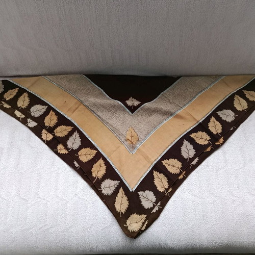 Headscarf used, brown, size 72x72 cm