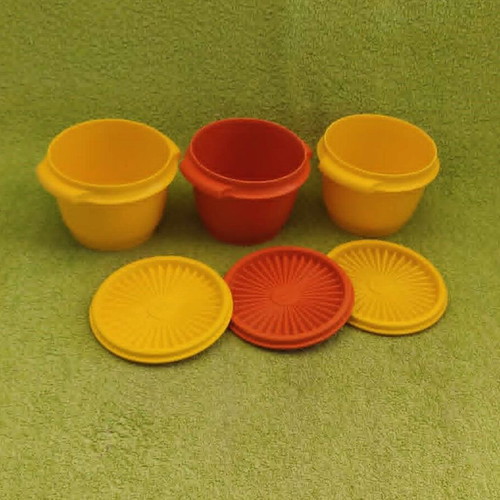 Tupperware Servalier used pack of 3 vintage containers