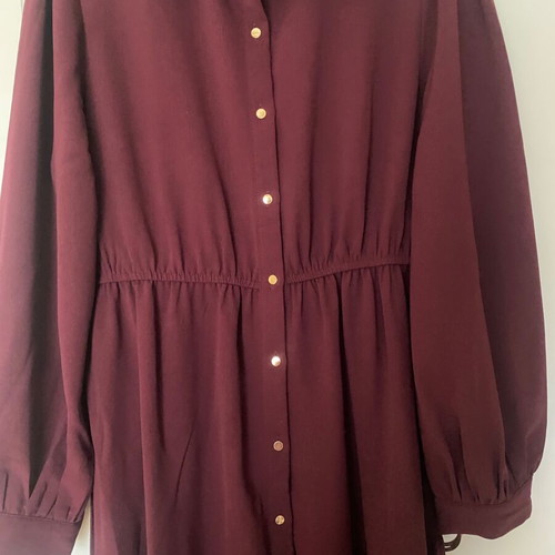 Bordeaux long dress like new with belt and documents size M