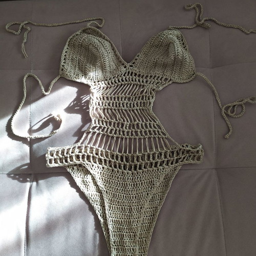 Knitted one-piece swimsuit new, size S, beige