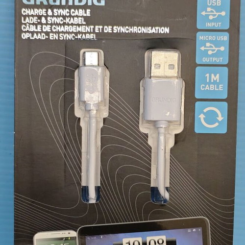 Grundig USB to Micro USB cables pack of 4 new, 1 meter